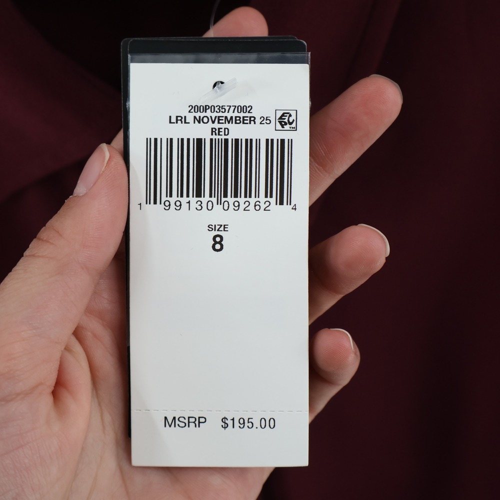 Lauren Ralph Lauren Buckle Trim Top Women 8 Maroon Equestrian Old Money $195 NWT - Picture 13 of 16